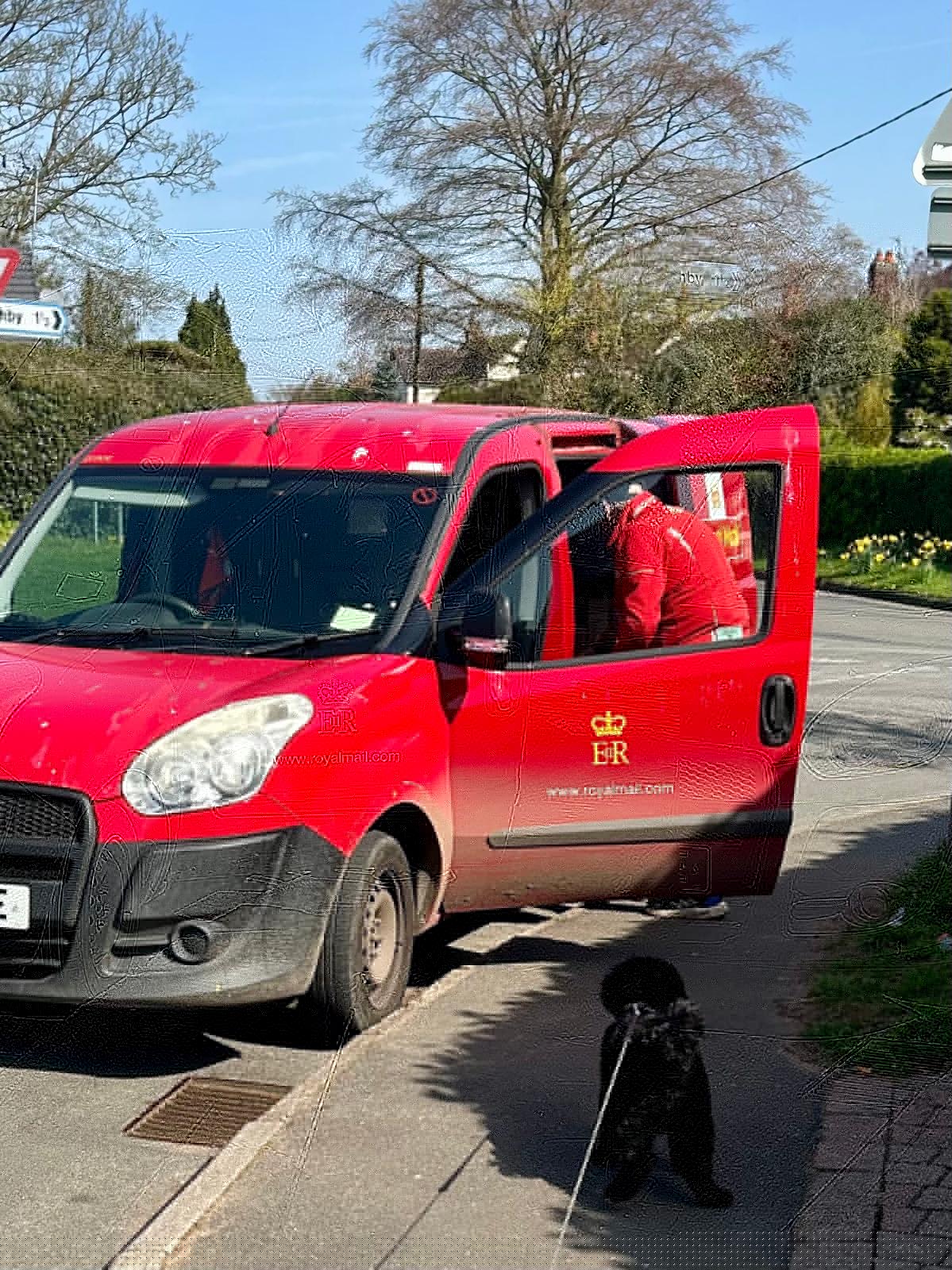 Enzo greeting his favourite postman