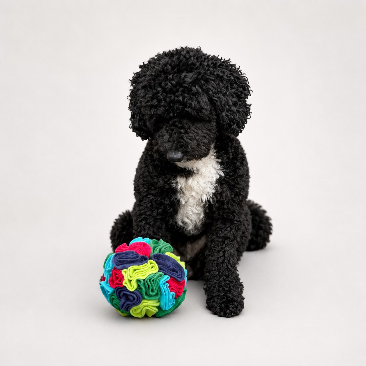 Enzo with the Petface Snuffle Ball toy