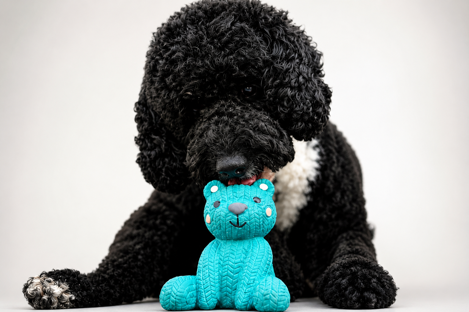 Enzo with the Petface teddy bear toy